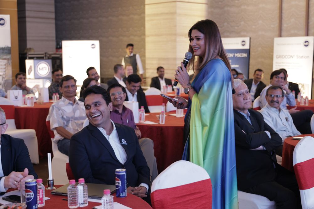Monica Singh working the crowd at the MR GRIDCON Station launch