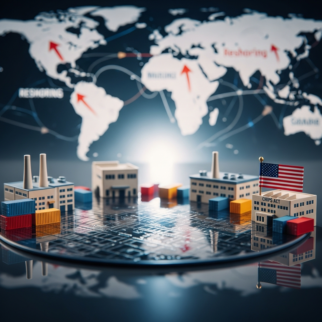 The Accelerated Strategic Shift in Semiconductor Supply Chains, Driven by Geopolitical Tension and CHIPS Act Funding, Leading to Global Manufacturing Reshoring Efforts