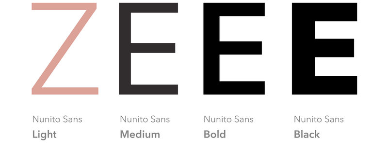 Nunito Sans in Light, Medium, Bold en Black