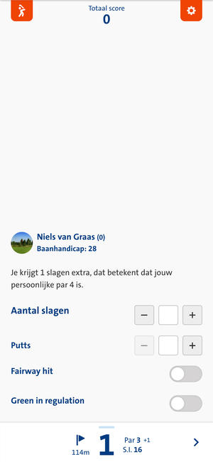 Scorekaart toevoegen op mobiel