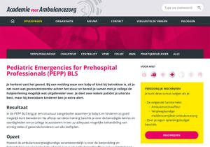 De opleiding 'Pediatirc Emergencies for Prehospital Professionals (PEPP) BLS'