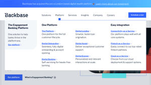 Dropdown menu for Backbase.com
