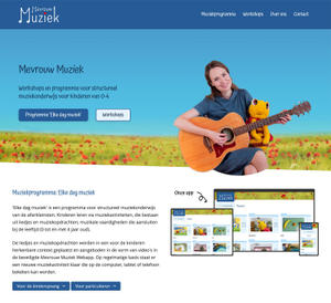 De homepage van Mevrouw Muziek