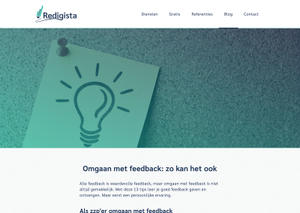 Een blogpagina op redigista.nl
