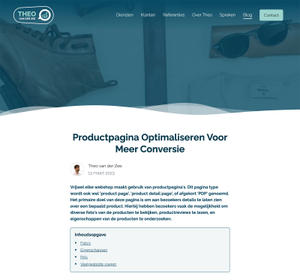 Blogpagina 'Productpagina Optimaliseren Voor Meer Conversie'