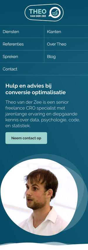 Mobiele website van Theo van der Zee