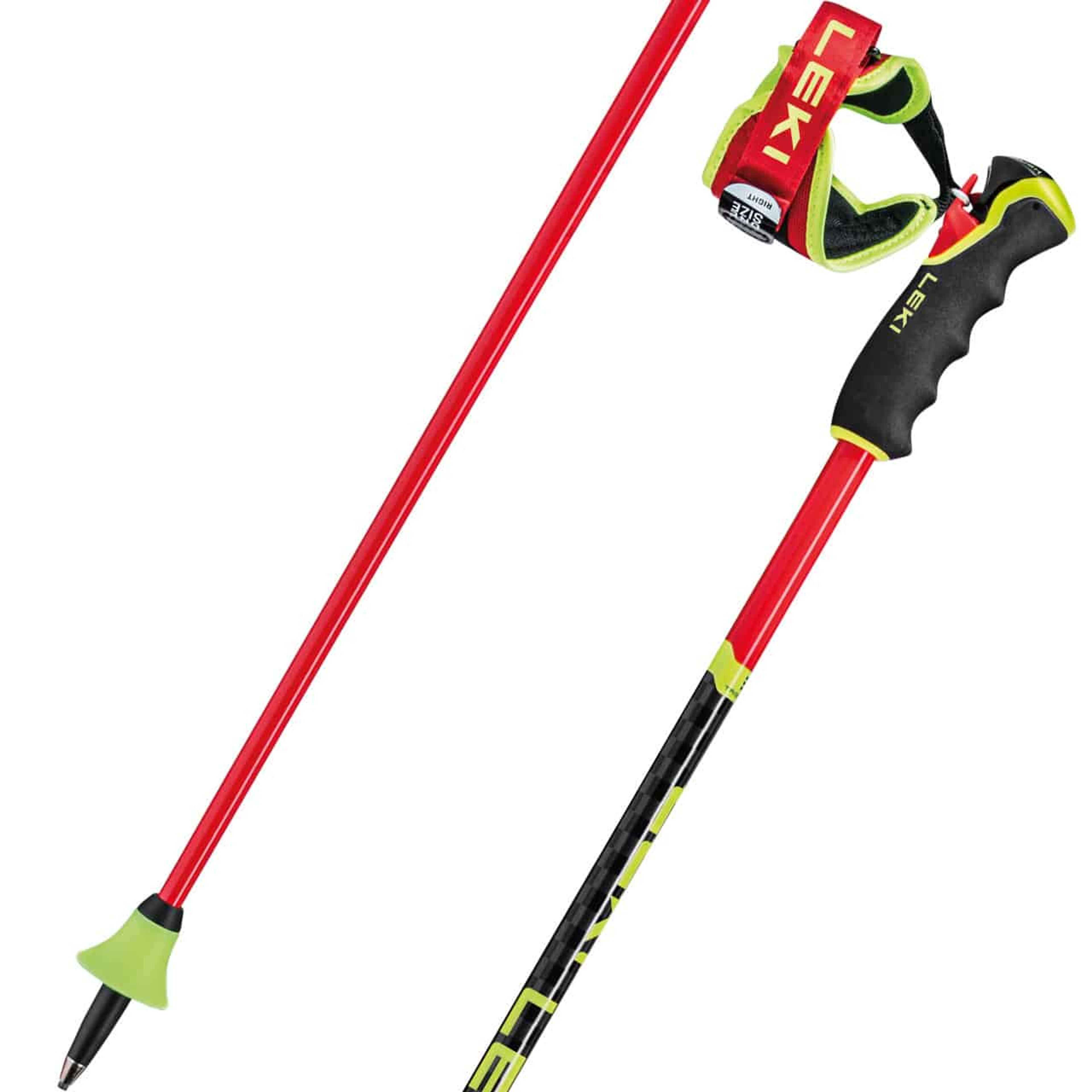 Лыжные палки Leki Venom GS 3D bright neonyellow, красный, чёрный