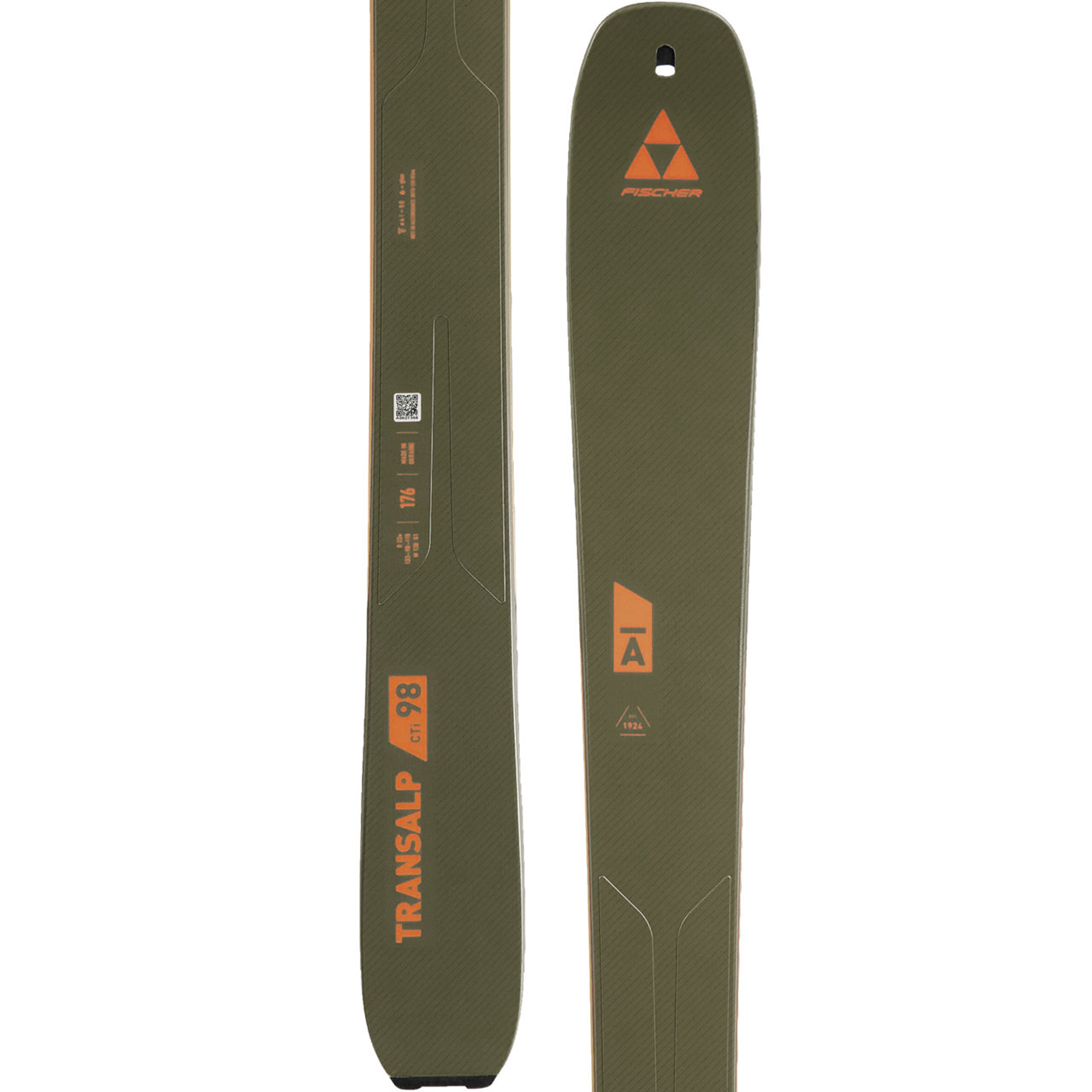 Горные лыжи Fischer Transalp 98 CTI, оливковый, оранжевый