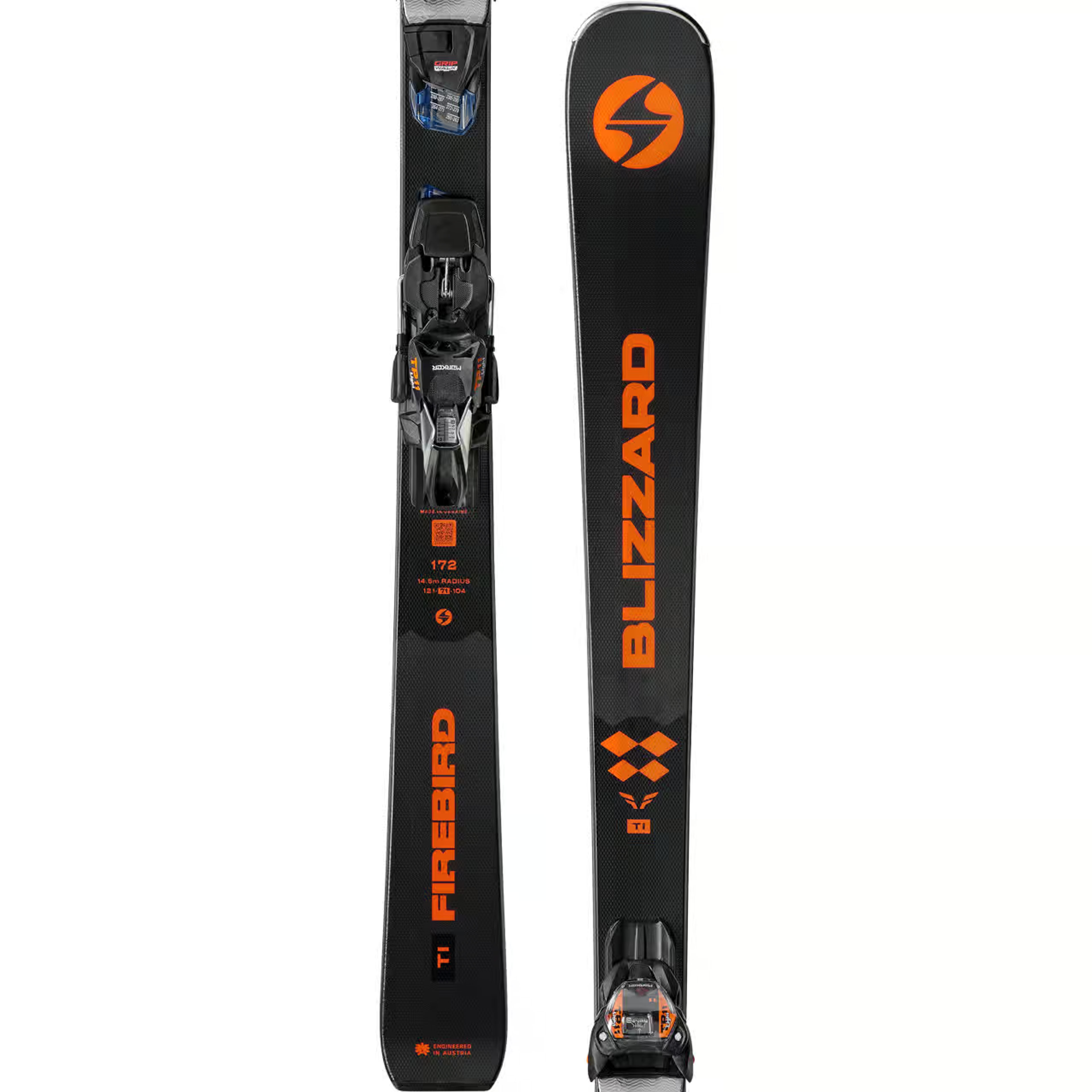Горные лыжи Blizzard Firebird Ti FDT, чёрный, оранжевый
