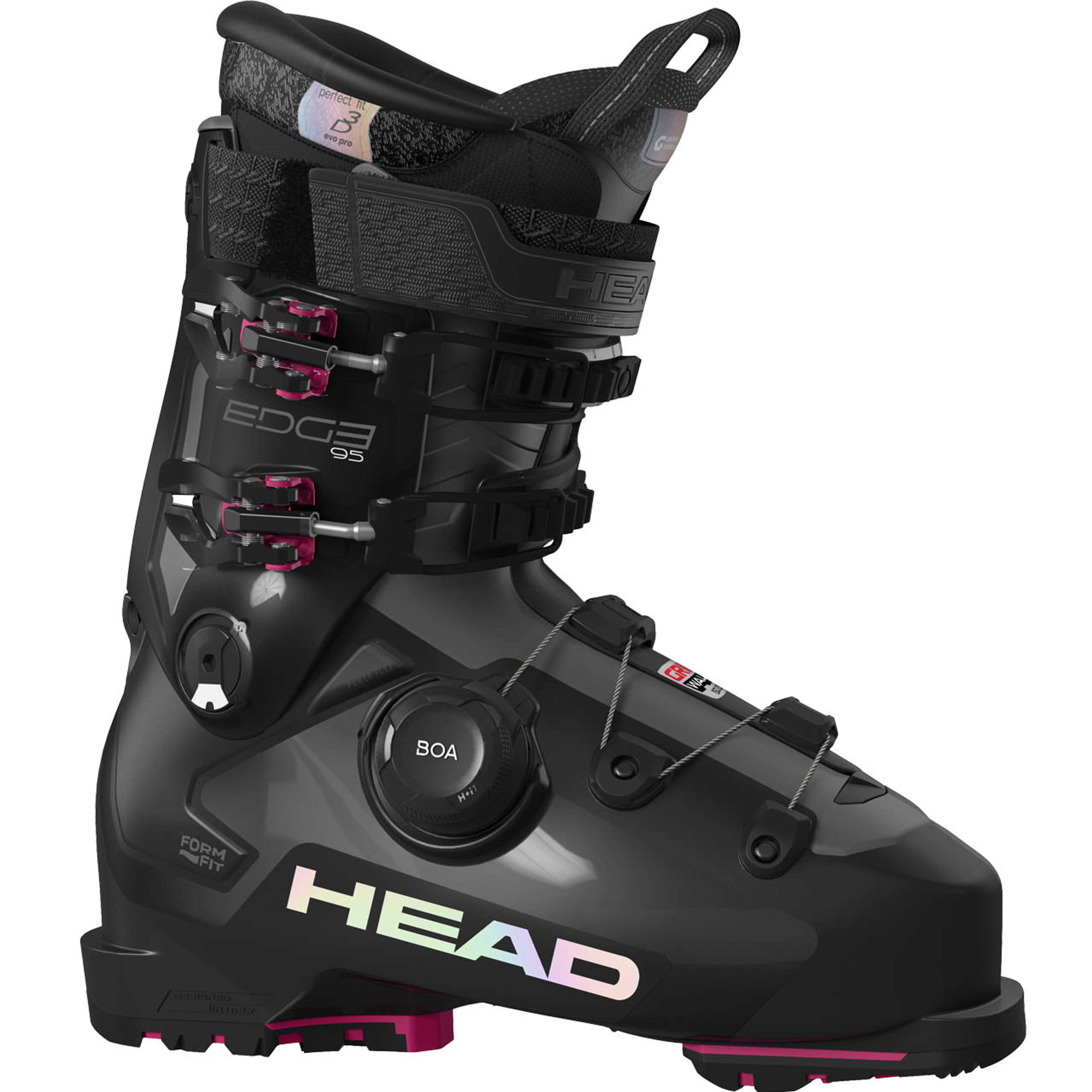Горнолыжные ботинки Head Edge 95 W HV GW BOA fuchsia, чёрный