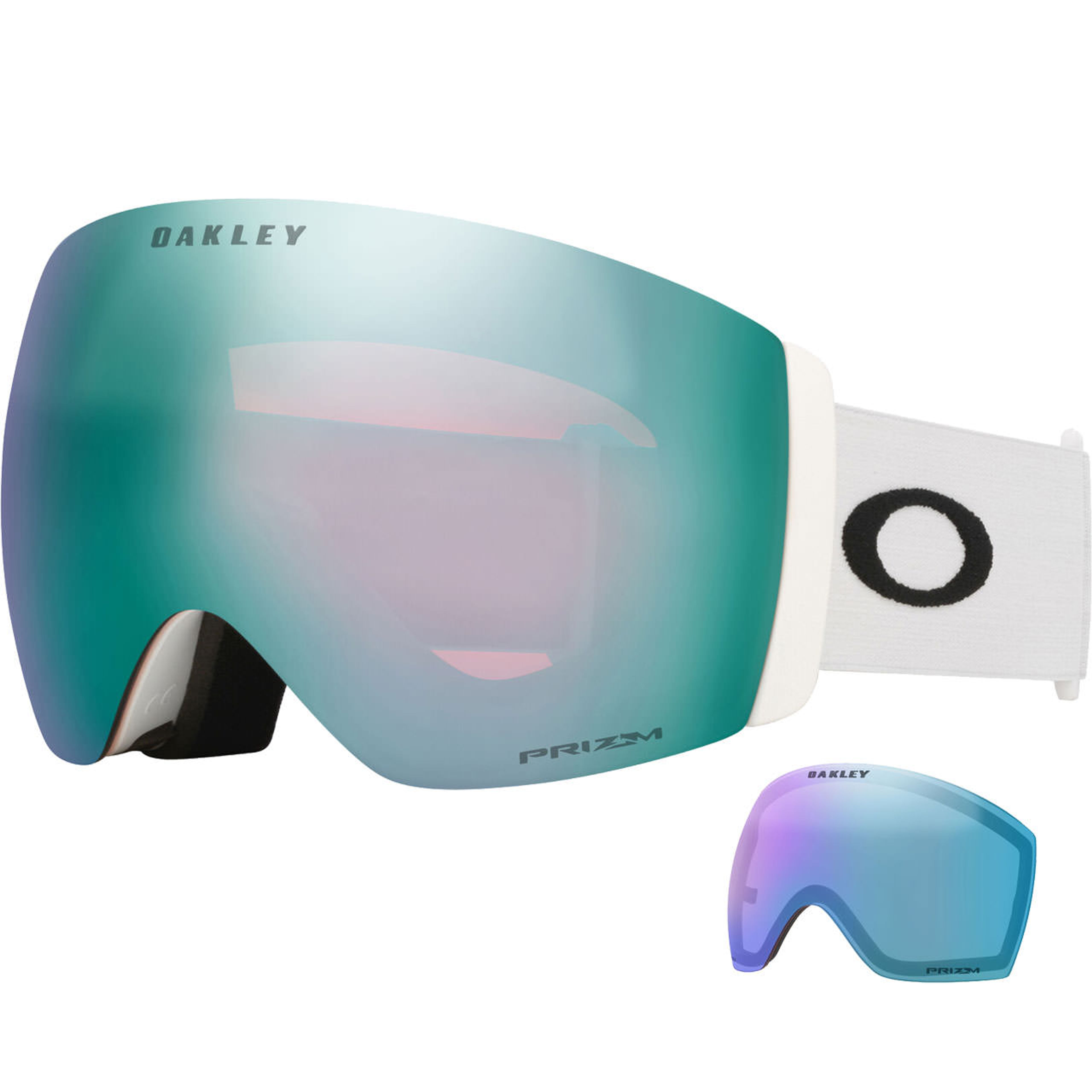 Маска Oakley Flight Deck Pro L Prizm Sapphire Iridium & Prizm Iced Iridium, матовый, белый