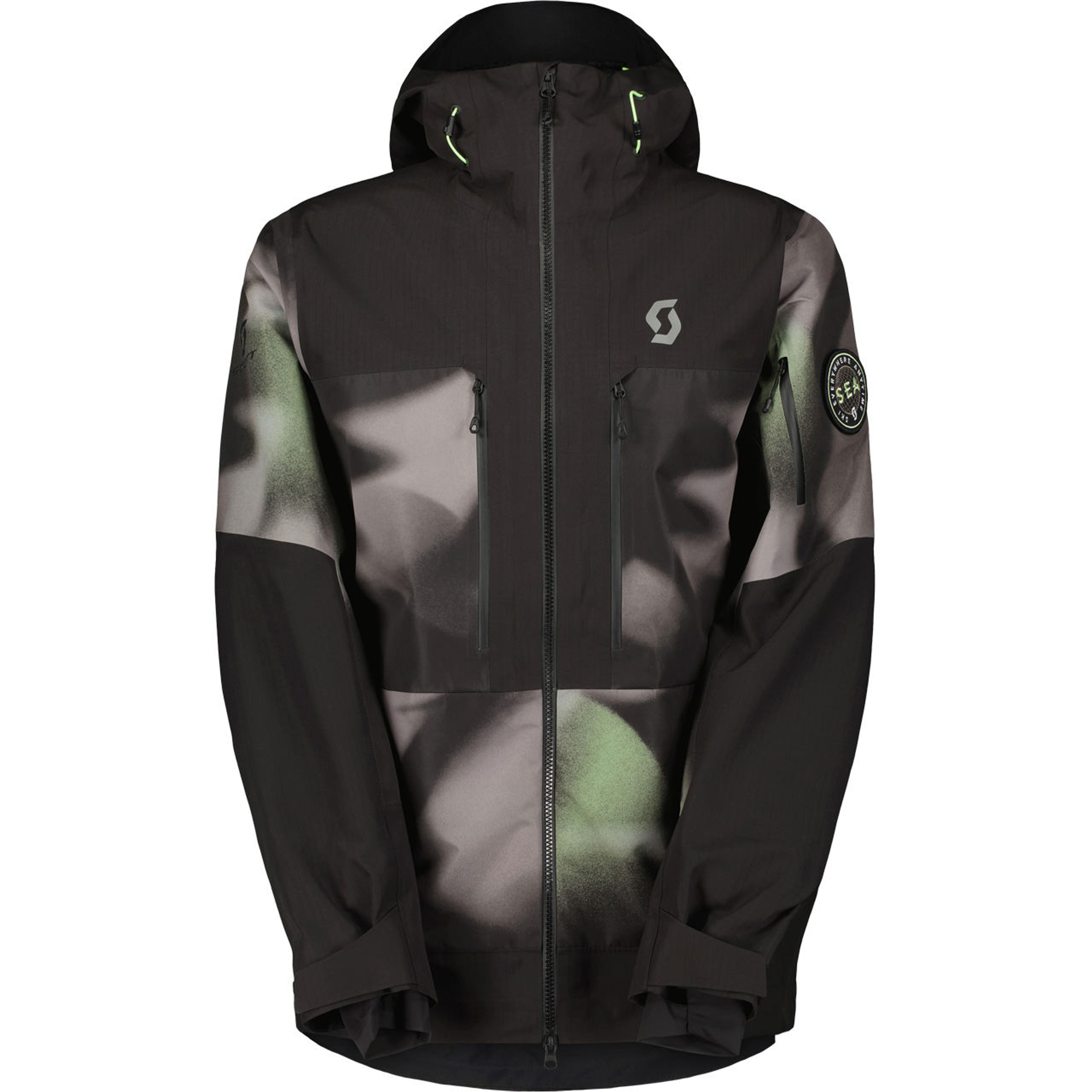 Куртка Scott VERTIC RIPSTOP 3L evening print, мужская, серый, чёрный