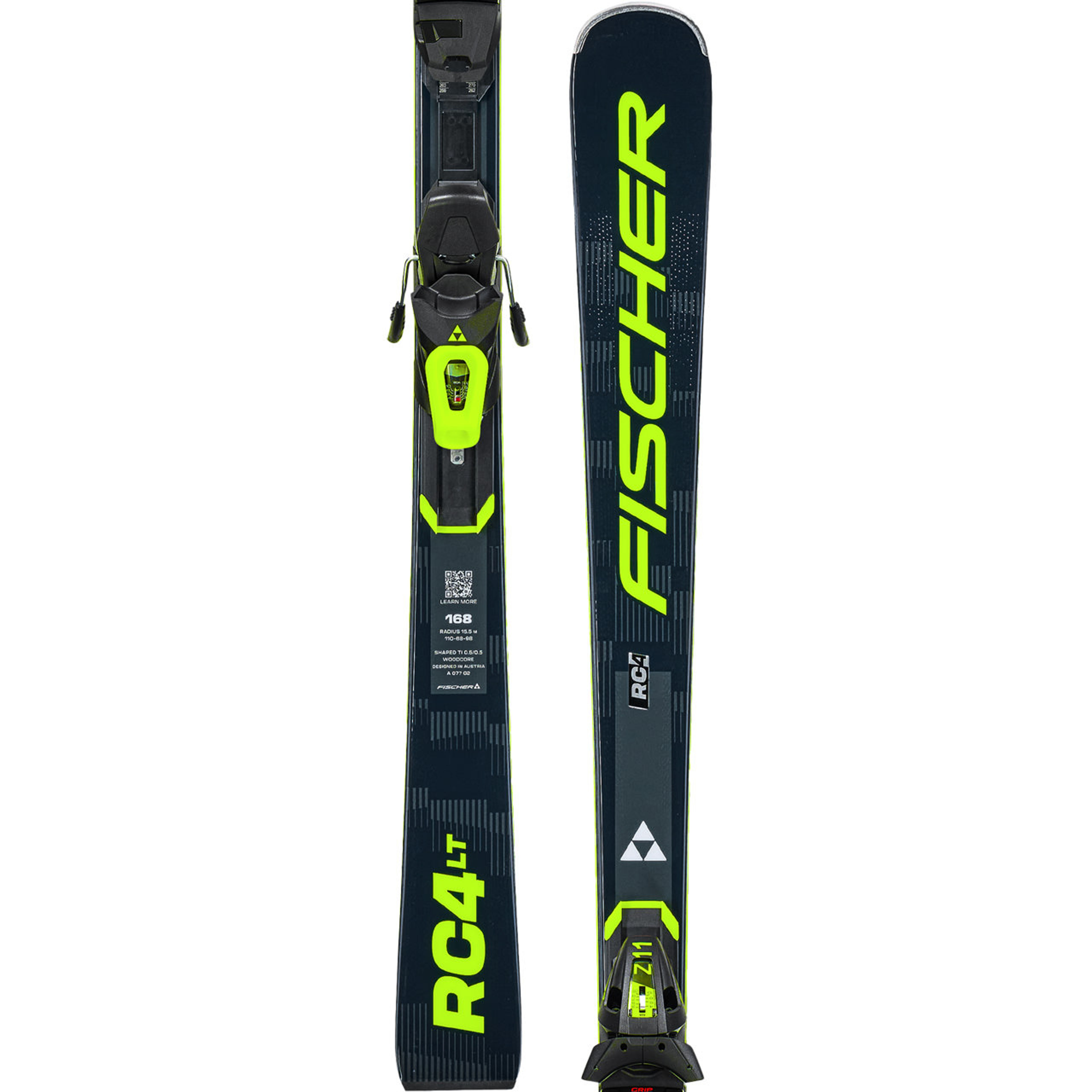 Горные лыжи Fischer RC4 LT LYT PR, чёрный, жёлтый