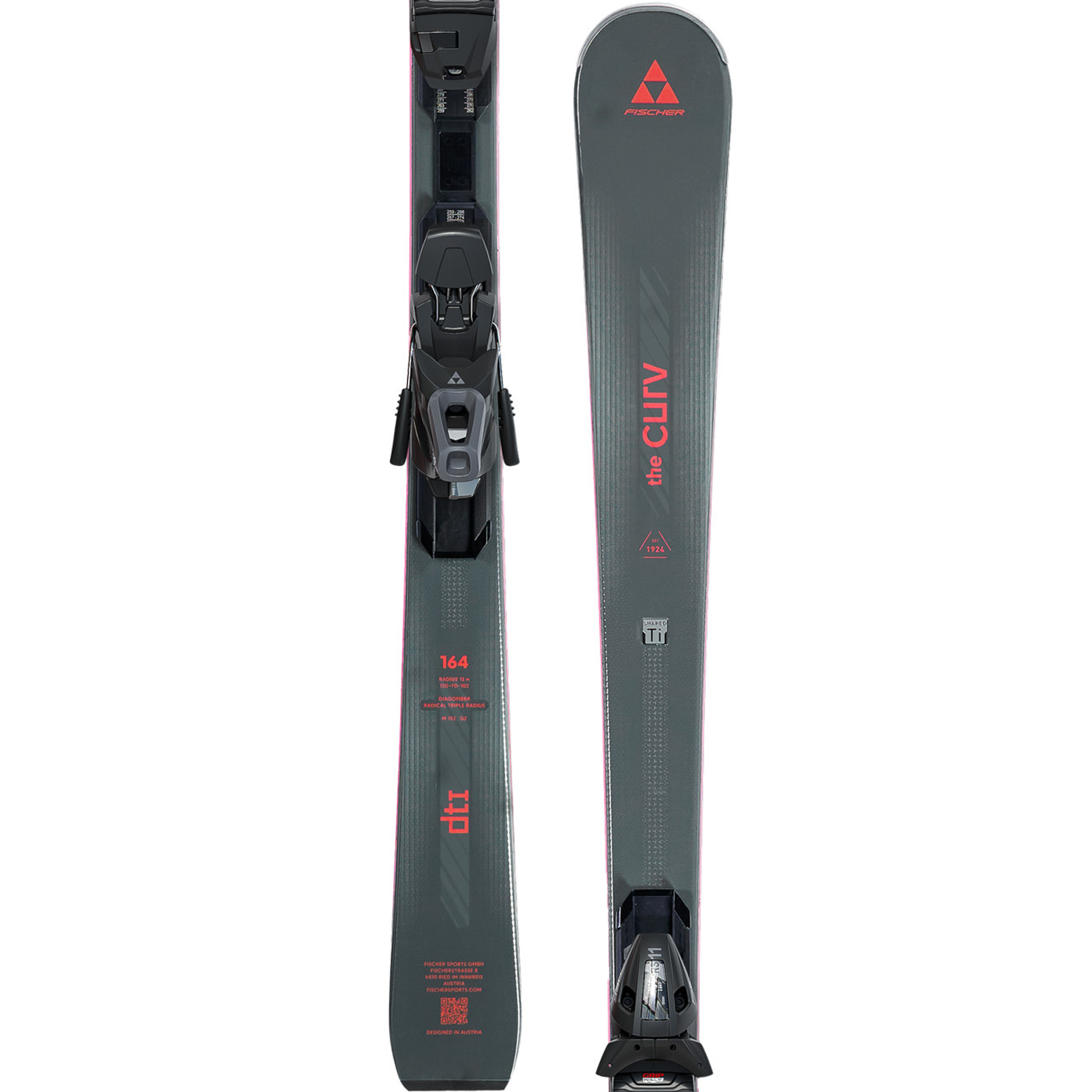 Горные лыжи Fischer The Curv DTI LYT PR, серый, розовый