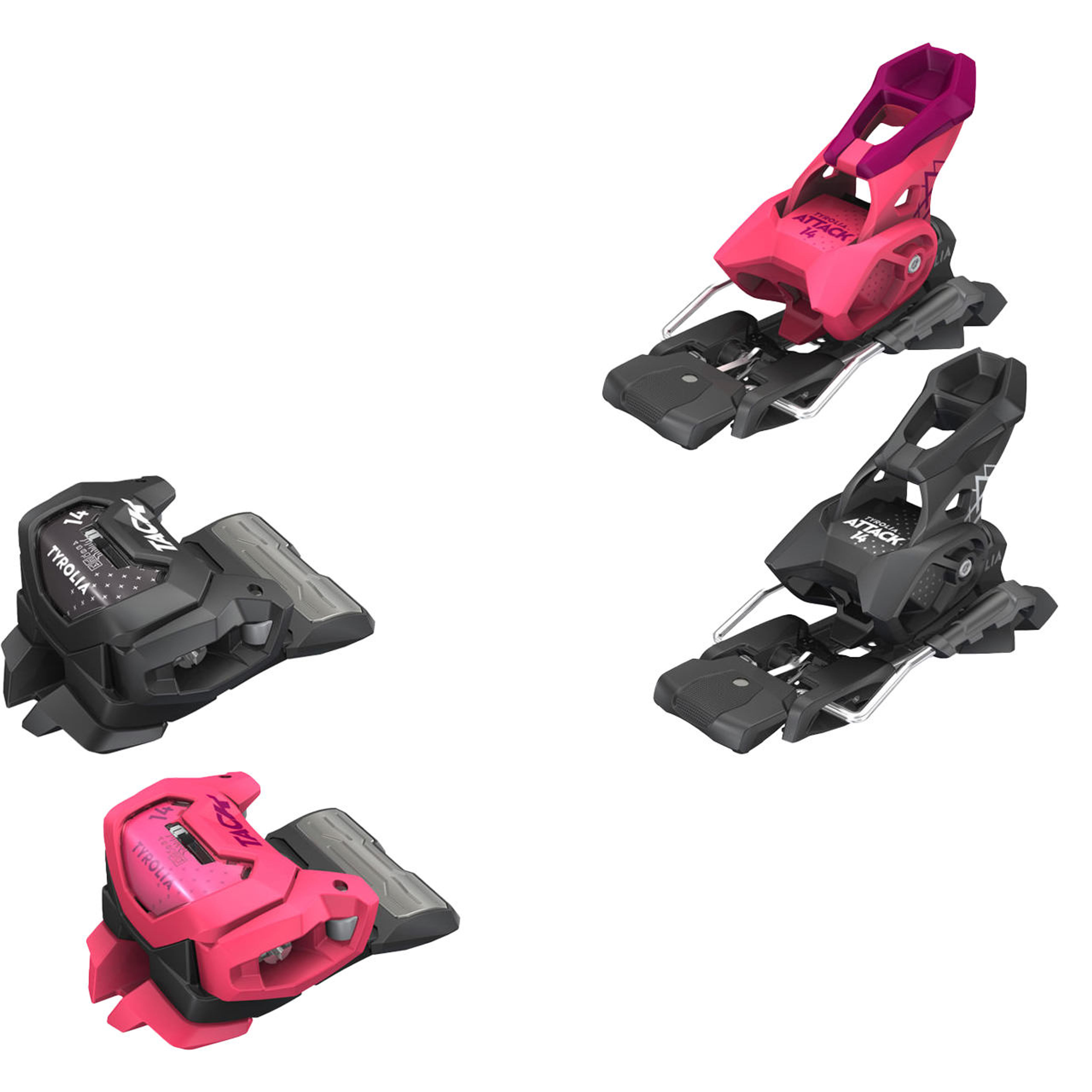 Крепления Tyrolia Attack 14 GW Edition, розовый, чёрный
