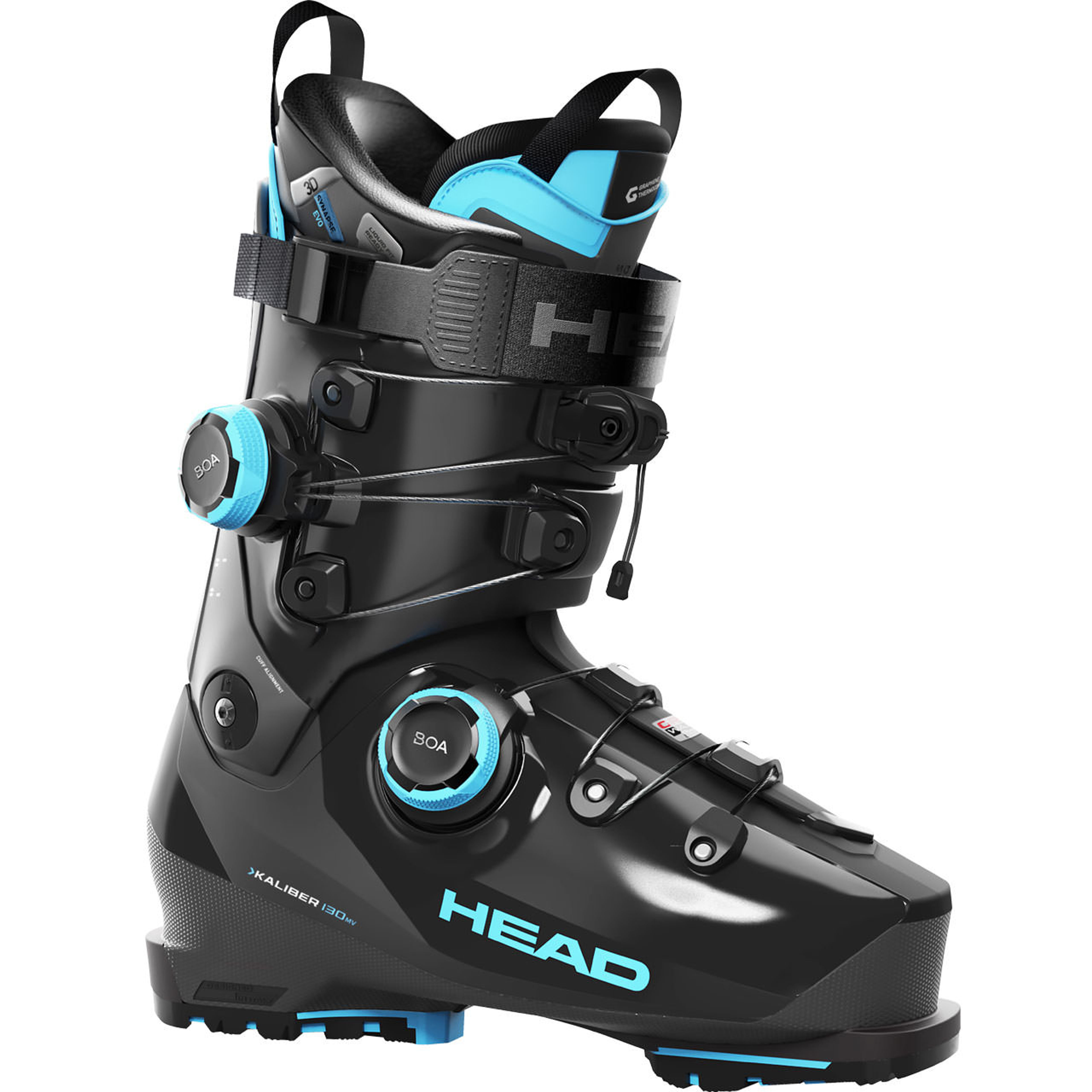 Горнолыжные ботинки Head Kaliber 130 MV GW BOA2 speed, чёрный, синий