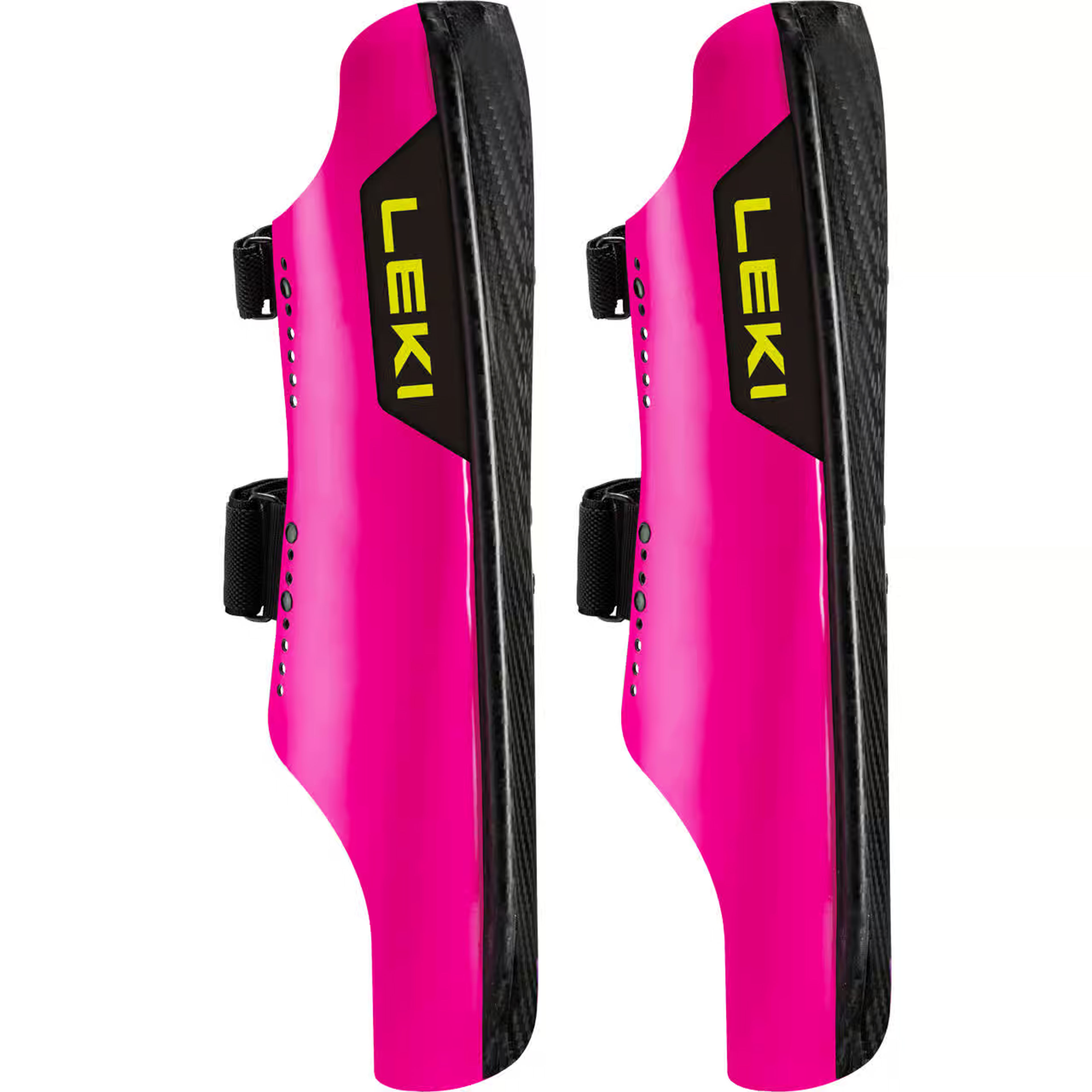 Защита Leki Schienbeinschutz CARBON RAILROAD RACE SHORT WIDE CUSTOM FIT neonpink carbon