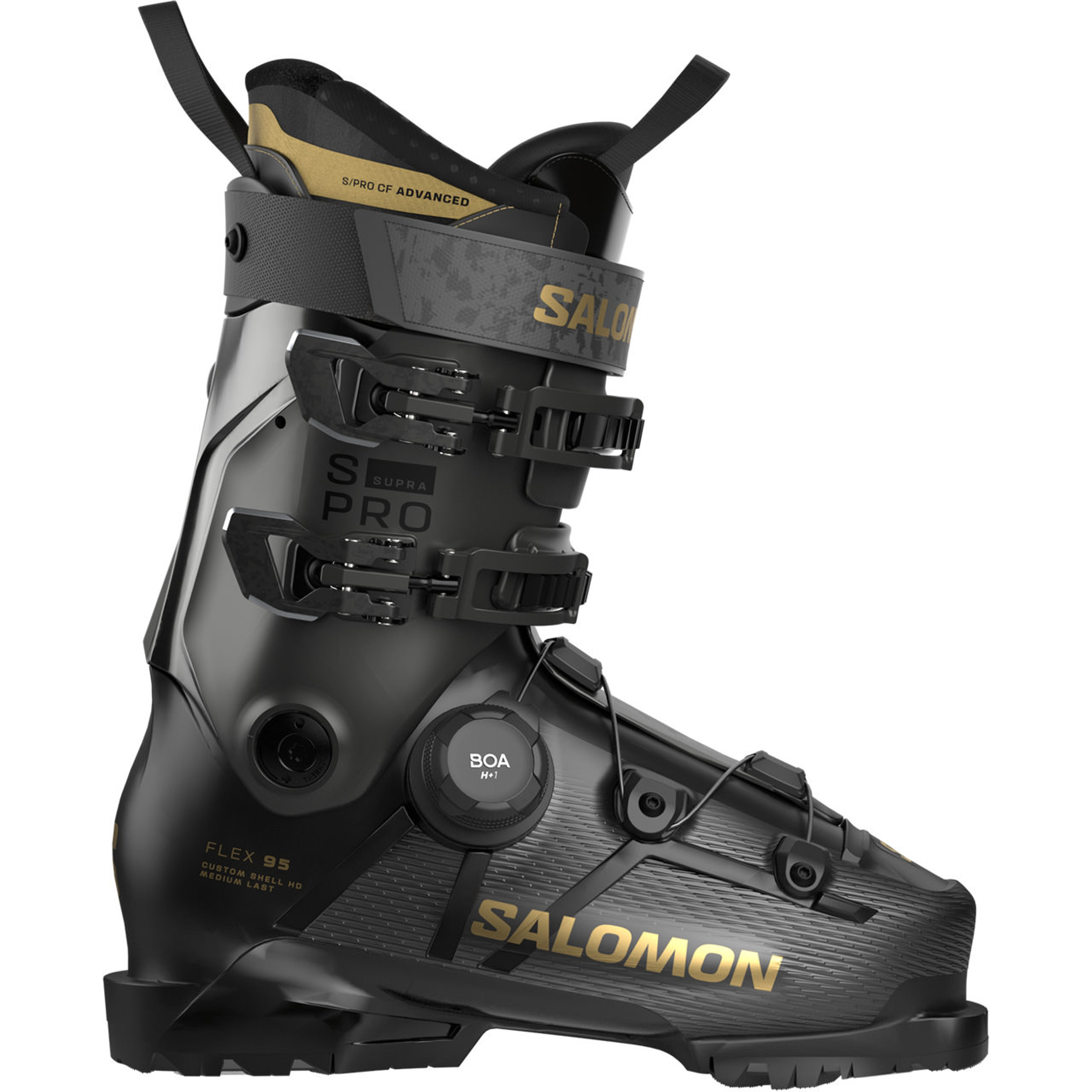Горнолыжные ботинки Salomon S Pro Supra BOA 95 W beluga metal metal, чёрный, золотой