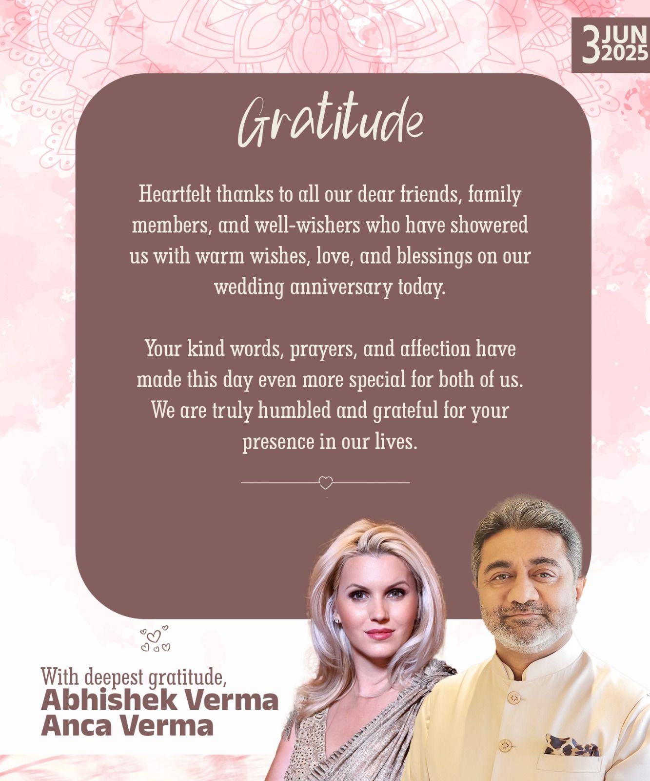 #ThankYou #VermaFamilyDiary #WeddingAnniversary