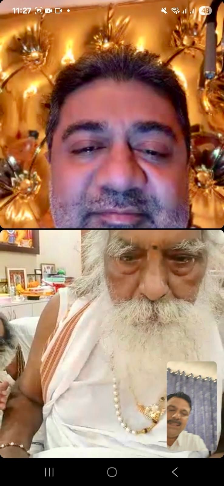 Dr. Abhishek Verma Shares a Spiritual Moment with Swami Nritya Gopal Das Ji on His Birthday via Video Call