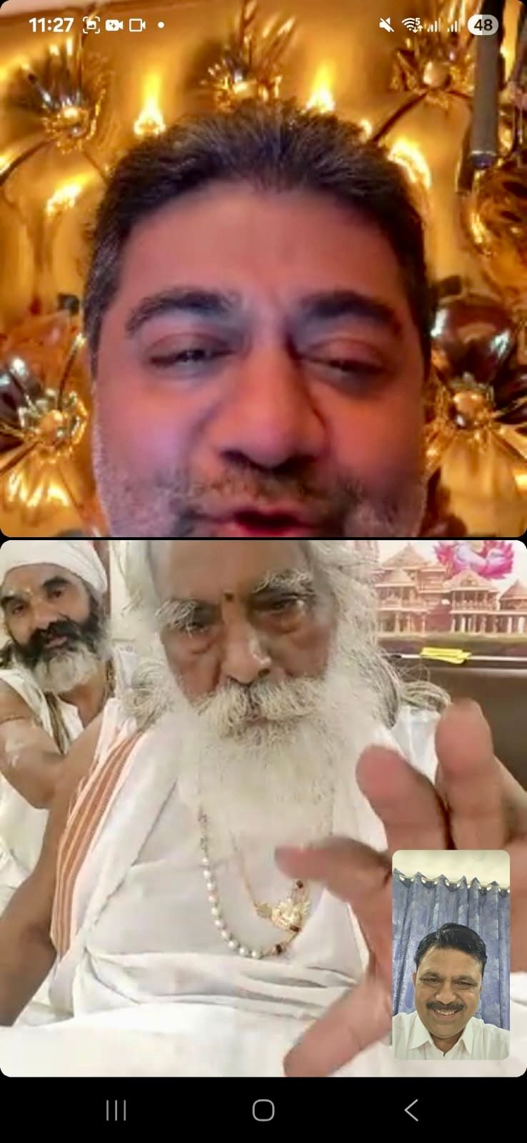 Dr. Abhishek Verma Shares a Spiritual Moment with Swami Nritya Gopal Das Ji on His Birthday via Video Call