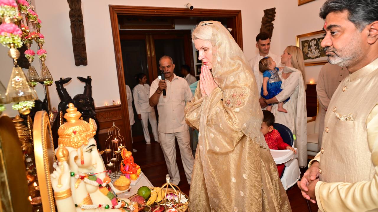 Verma Family Diwali Puja with Romanian and Lithuanian relatives ~ October 20, 2025