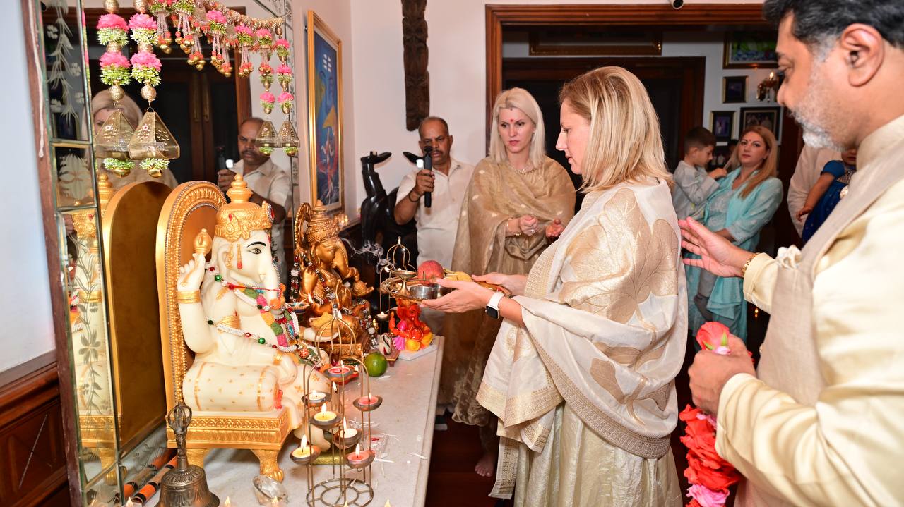 Verma Family Diwali Puja with Romanian and Lithuanian relatives ~ October 20, 2025