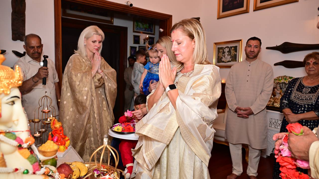 Verma Family Diwali Puja with Romanian and Lithuanian relatives ~ October 20, 2025