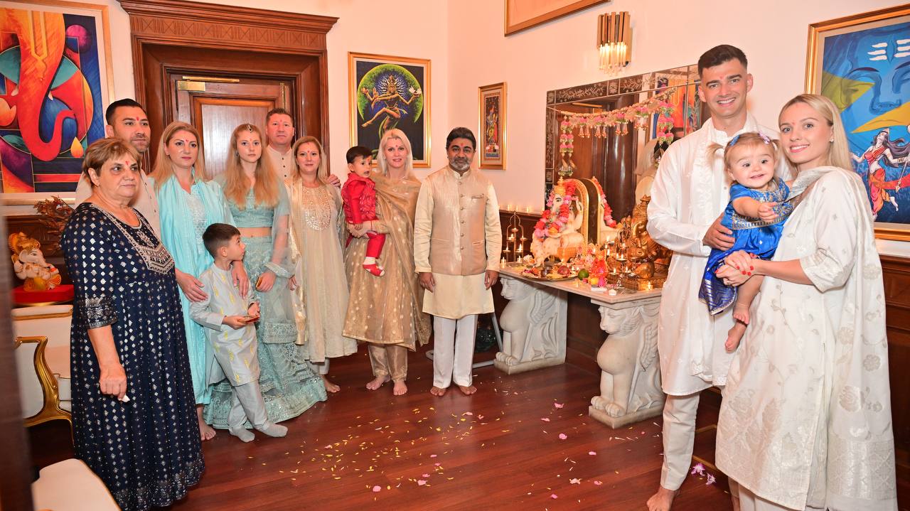 Verma Family Diwali Puja with Romanian and Lithuanian relatives ~ October 20, 2025