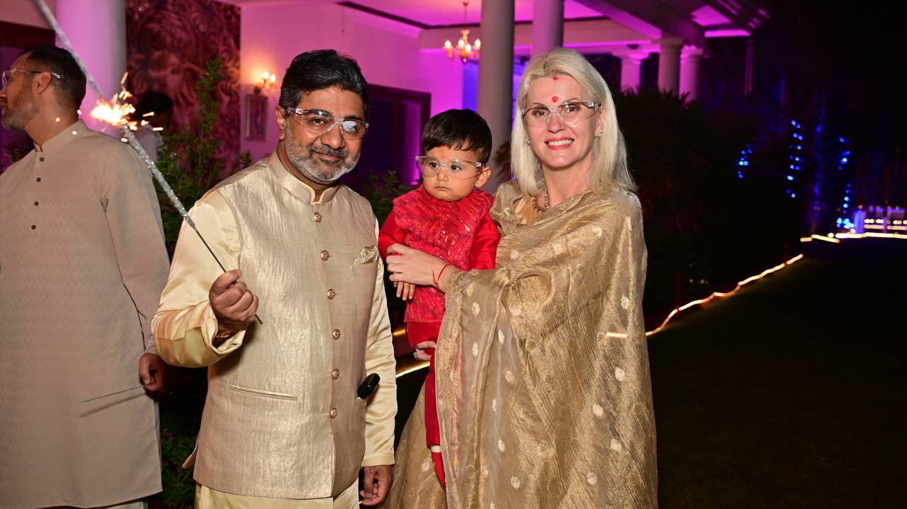 Diwali 2025 fireworks with Romanian and Lithuanian relatives at Verma Family Residence