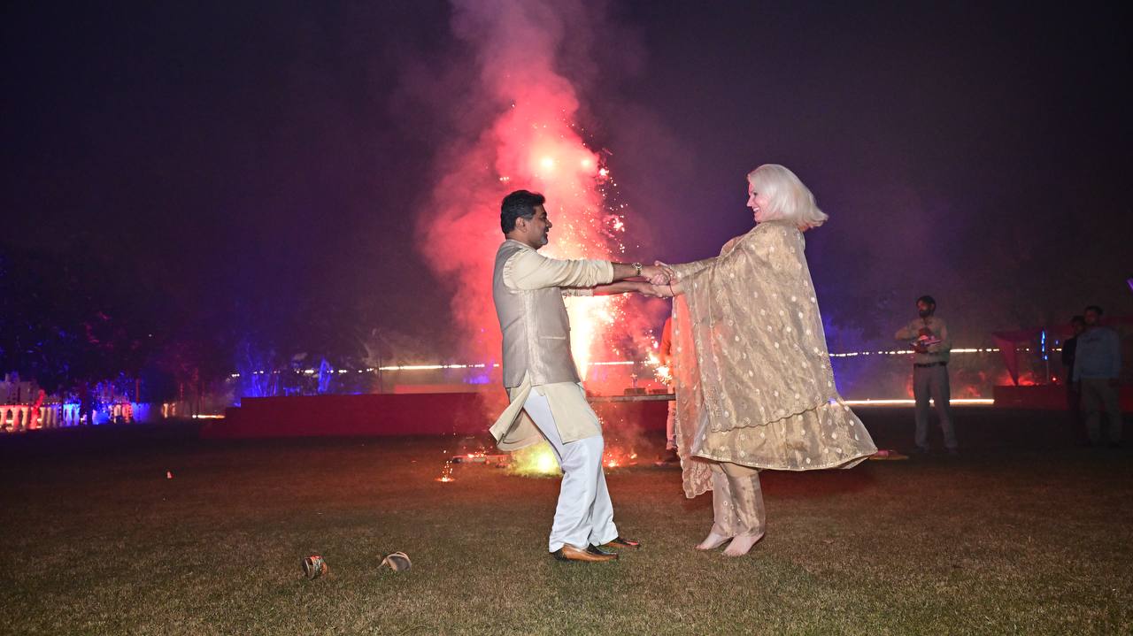 Diwali 2025 fireworks with Romanian and Lithuanian relatives at Verma Family Residence