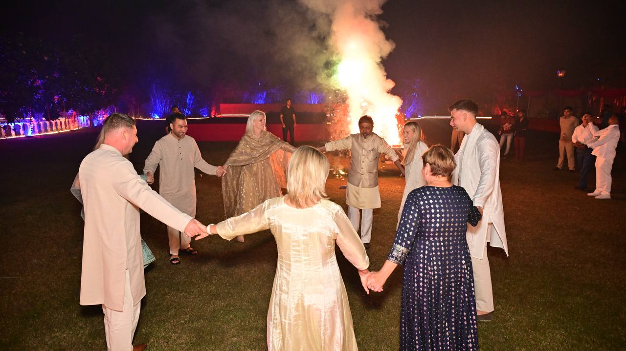 Diwali 2025 fireworks with Romanian and Lithuanian relatives at Verma Family Residence