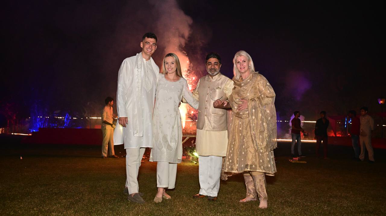 Diwali 2025 fireworks with Romanian and Lithuanian relatives at Verma Family Residence