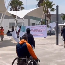 Protesta en el Hospital General del Sur; acusan falta de insumos