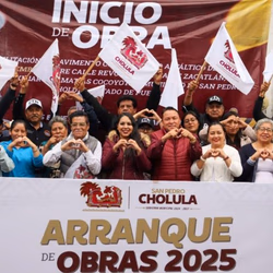 Tonantzin Fernández da banderazo de arranque a obras en Calvario y Cocoyotla, en San Pedro Cholula