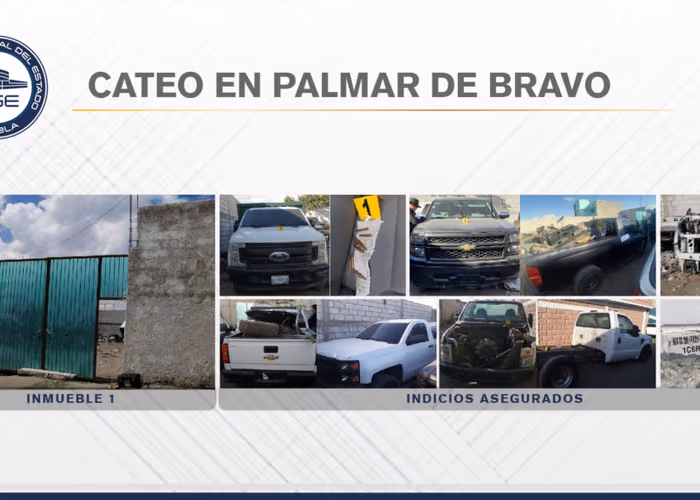 En Palmar de Bravo, Fiscalía cateó dos inmuebles conectados entre sí