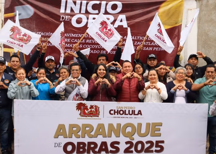 Tonantzin Fernández da banderazo de arranque a obras en Calvario y Cocoyotla, en San Pedro Cholula