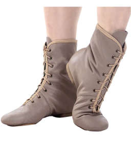 Bota de jazz em Couro Cano Alto Sola Ovinho