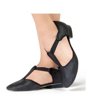 Sapatilha Boneca Jazz Em Couro Sola Inteira