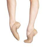 Botinha de jazz F56 Só Dança Botinha de jazz em couro bege modelo F56 da marca Só Dança