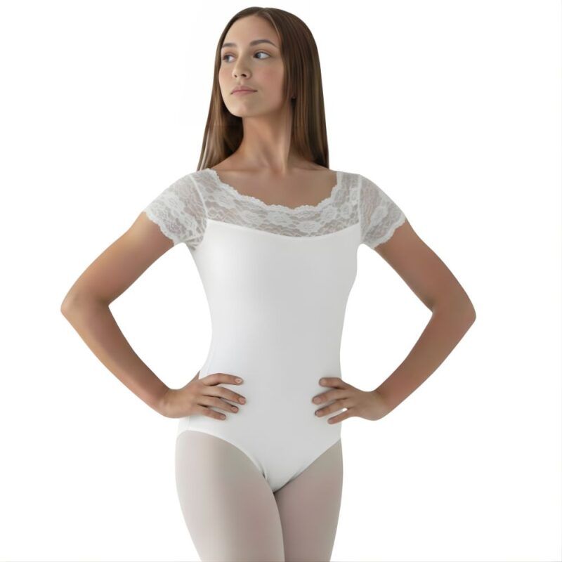 Collant branco com renda