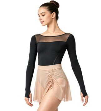 Saia De Ballet Tule Com Ajuste Lateral E Franzido