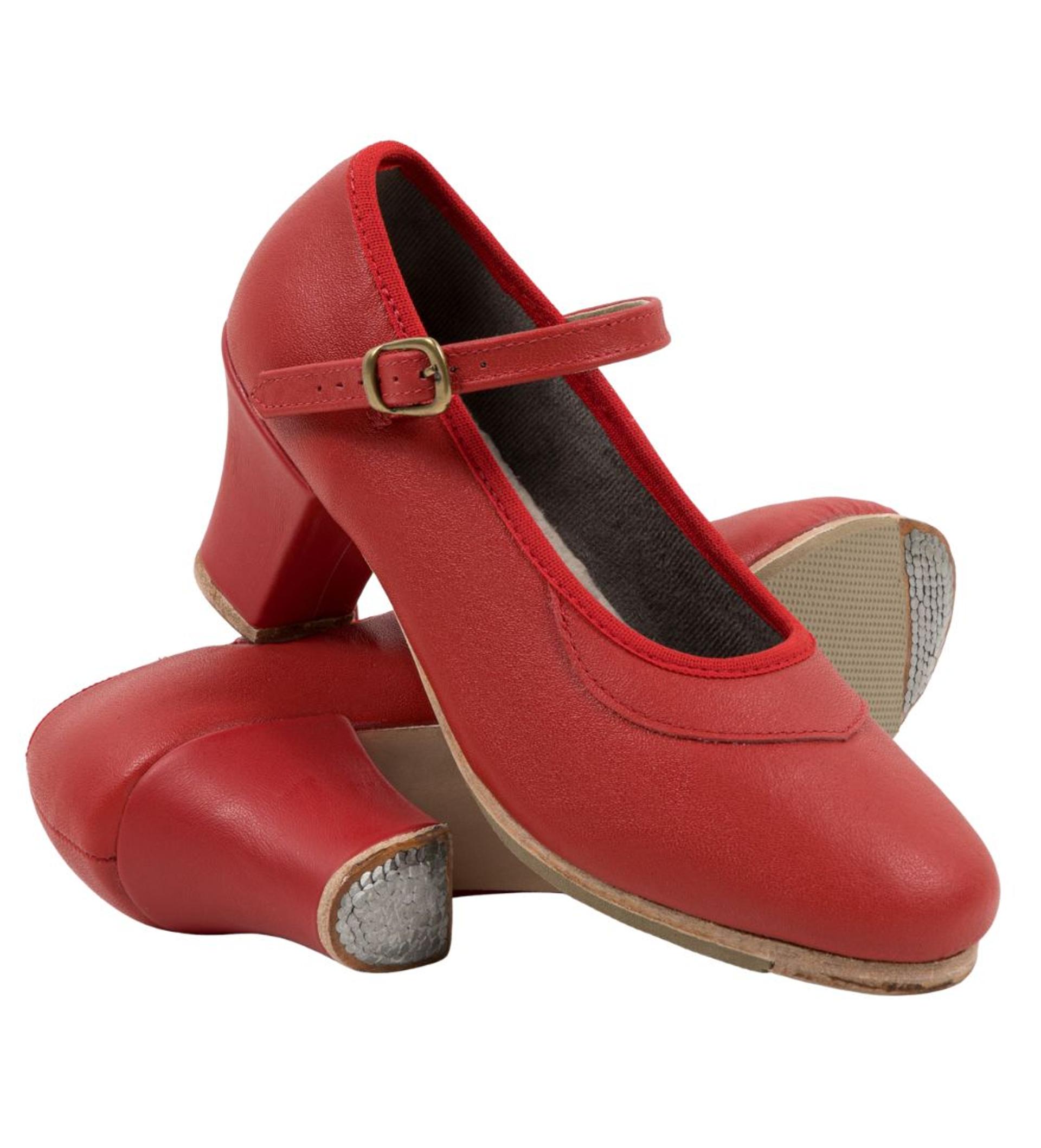 Sapato de Flamenco Tacheado Vermelho