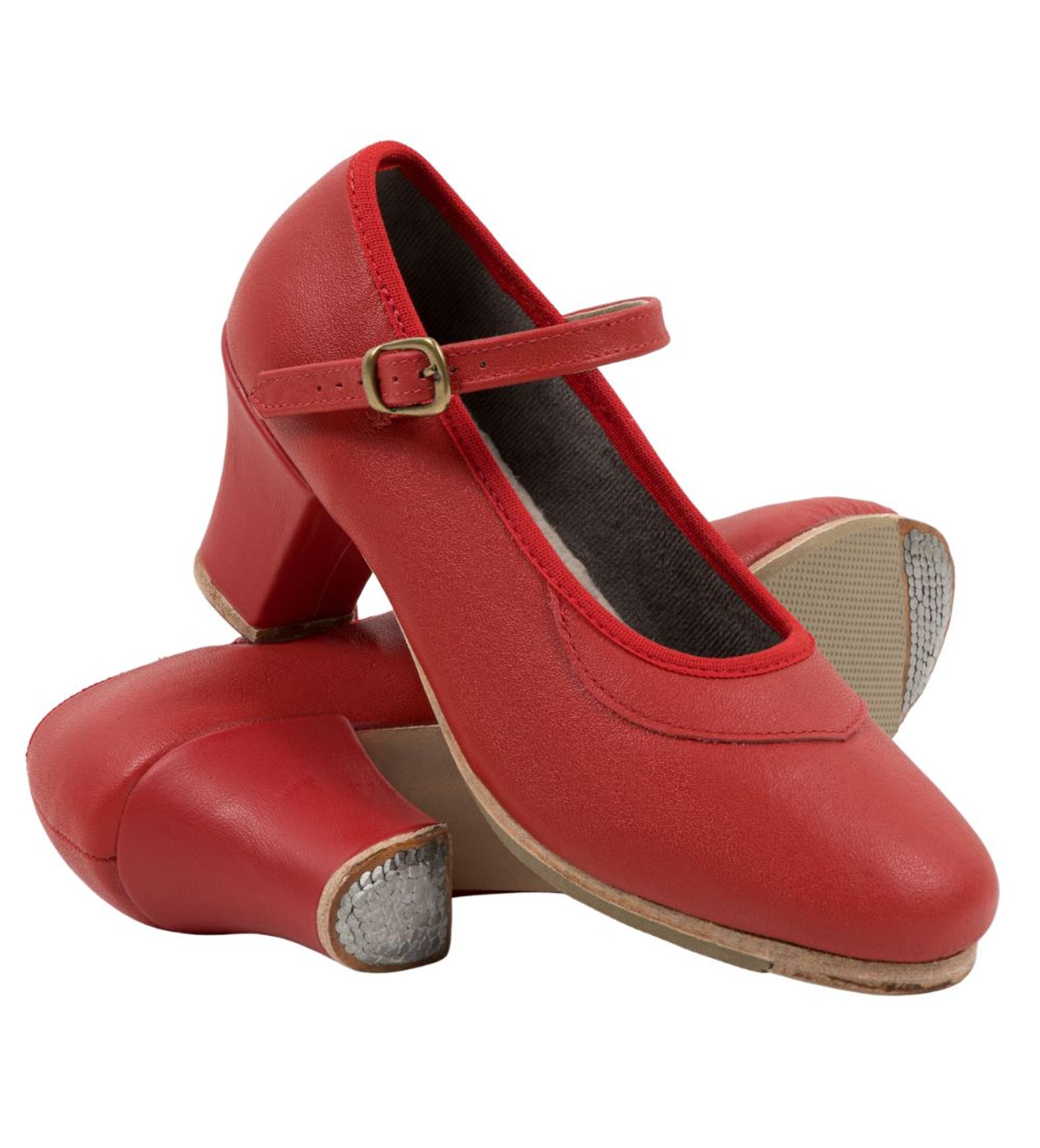 Sapato de Flamenco Tacheado Vermelho
