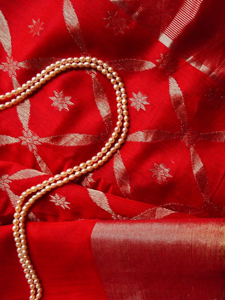A handloom saree, ready to drape