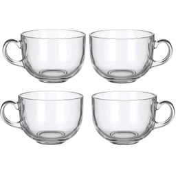 4 Pack Multipurpose Gourmet Coffee Tea Mugs 480 ML-Thick Clear Glass With Handle For Perfect Espresso Cappuccino or Latte - Walmart.com