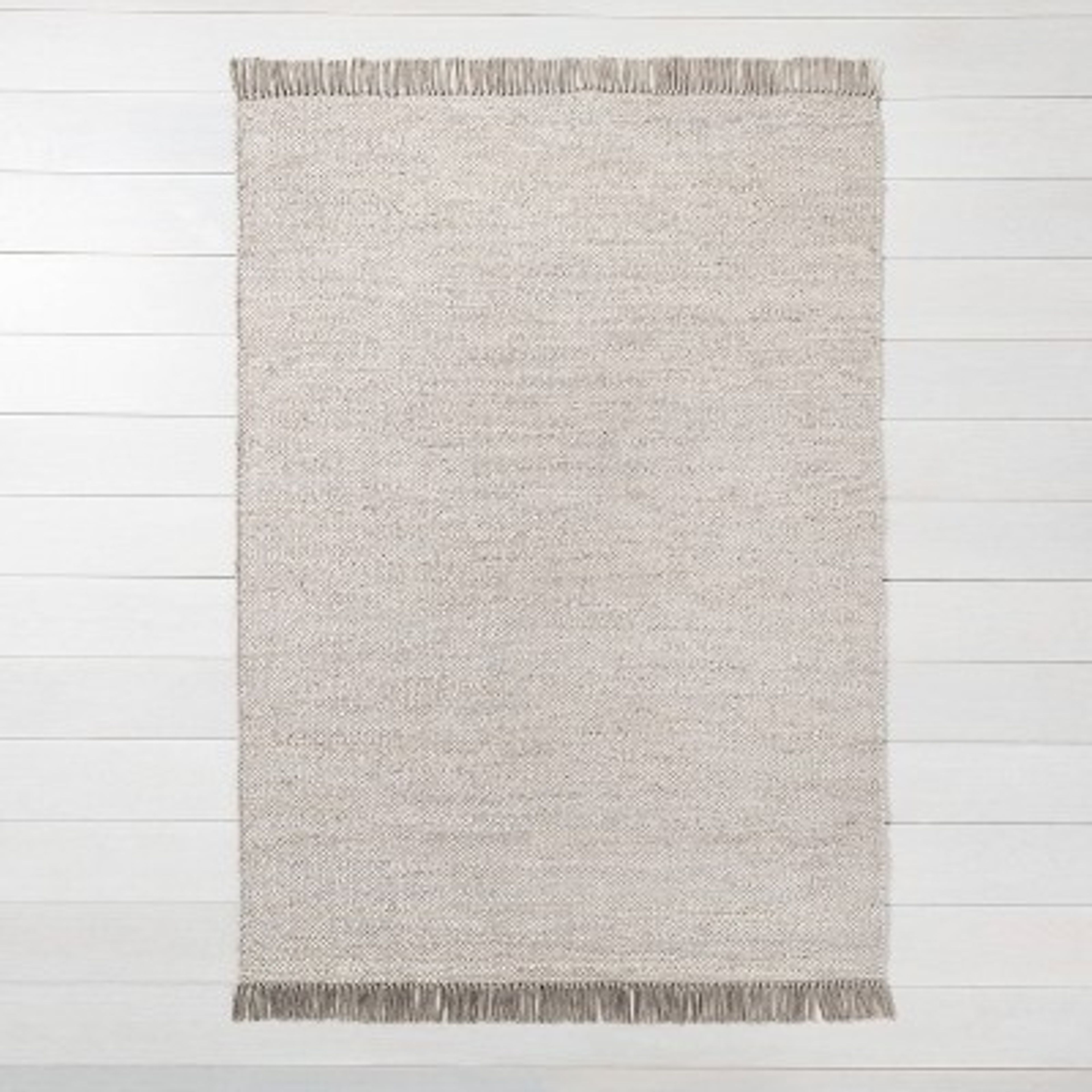 5’x7′ Bleached Jute Fringe Area Rug Gray - Hearth & Hand™ with Magnolia