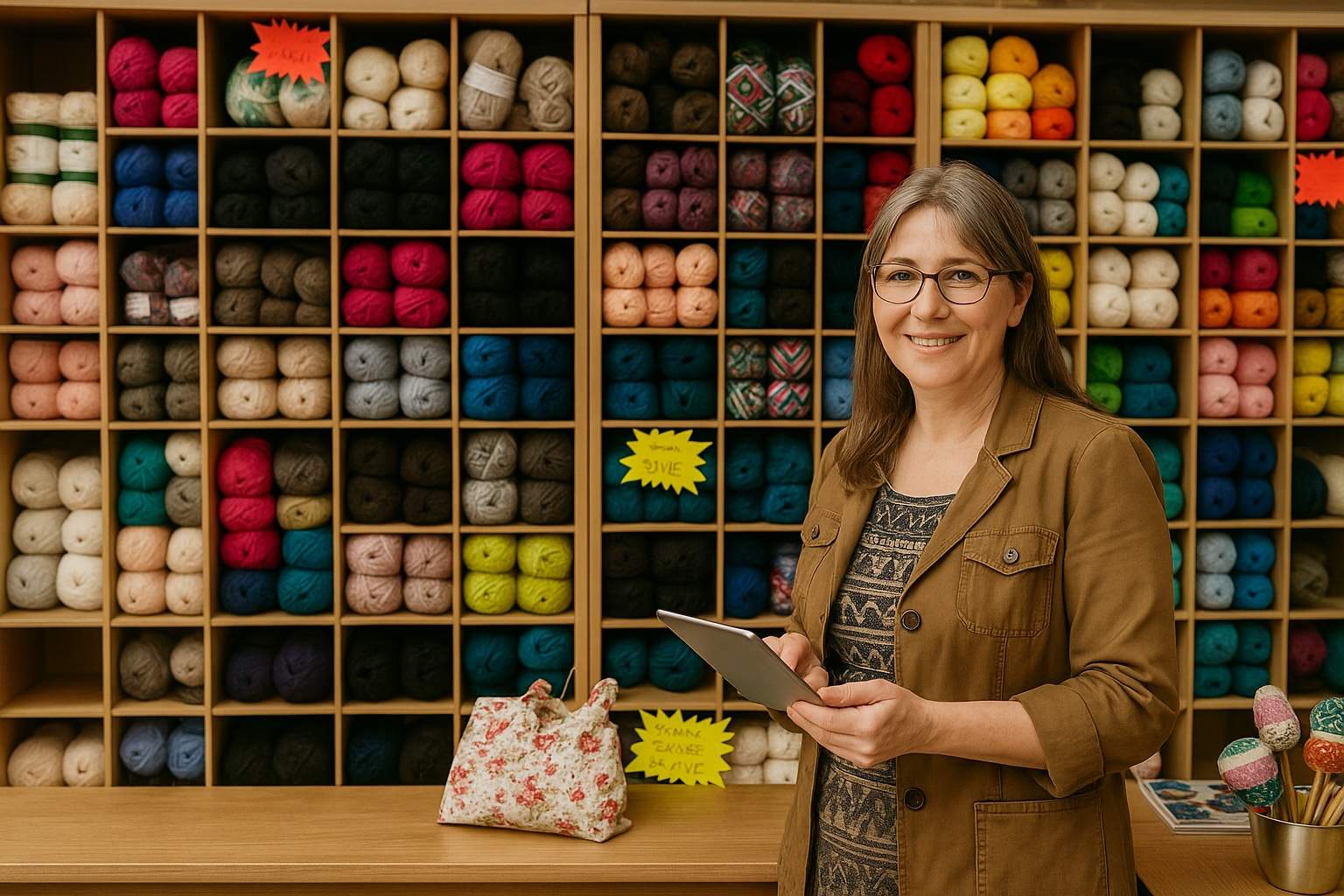 Atelier de couture avec une couturière à l'œuvre