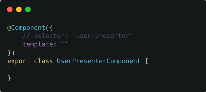 The presenter component should not inject services