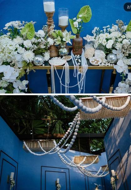 Ceiling and Tablescape — Welcome Lunch decor